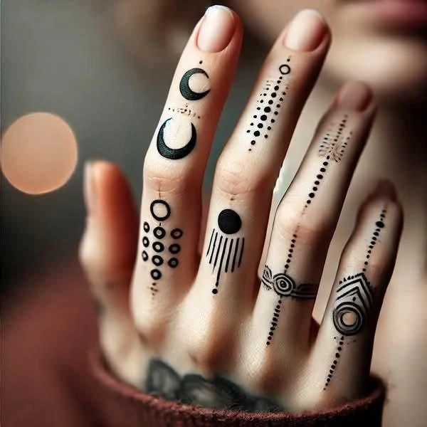 a close up of a hand with tattoos